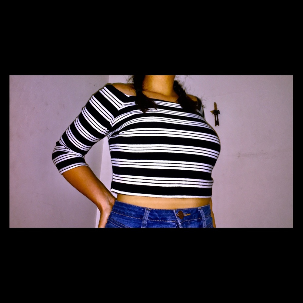 A striped crop top